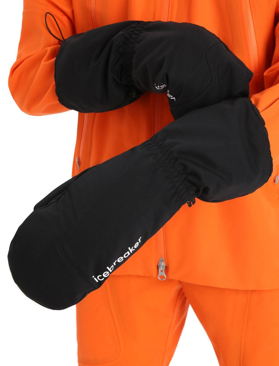 Men's Icebreaker Unisex MerinoLoft™ Mittens Gloves Black / Enamel | CA 1895ZUTG